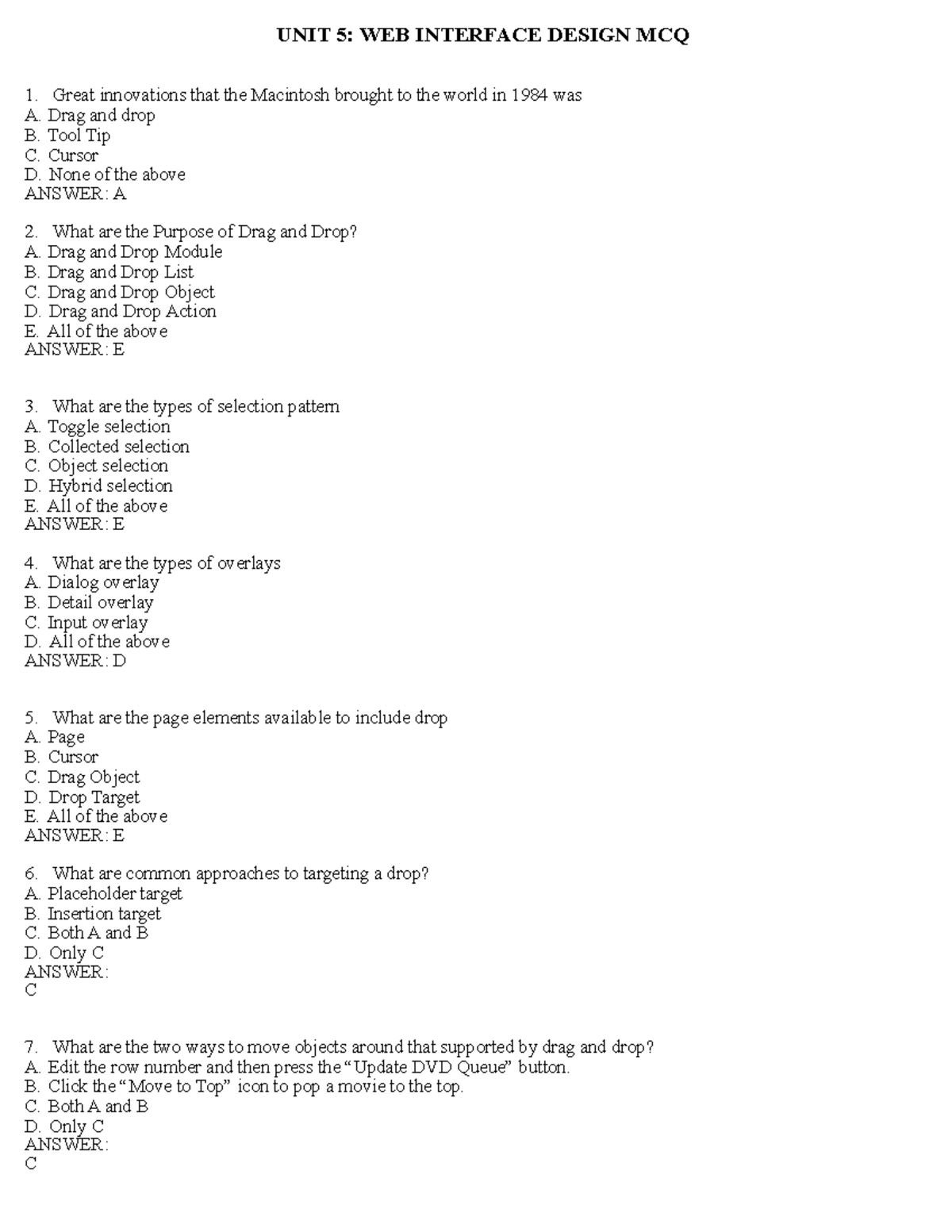 Human Computer Interaction Unit 5 Mcq Unit 5 Web Interface Design Mcq Great Innovations That Human Computer Interaction Unit 5 Mcq Unit 5 Web Interface Design Mcq Great Innovations That