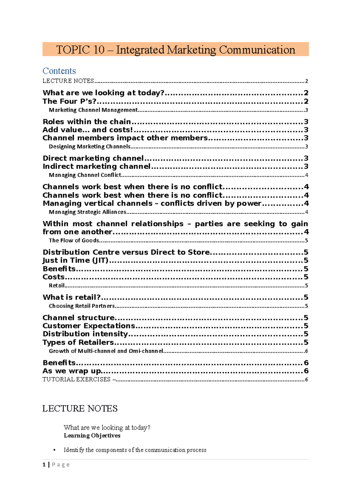 Topic 10 - Integrated Marketing Communications - TOPIC 10 – Integrated ...