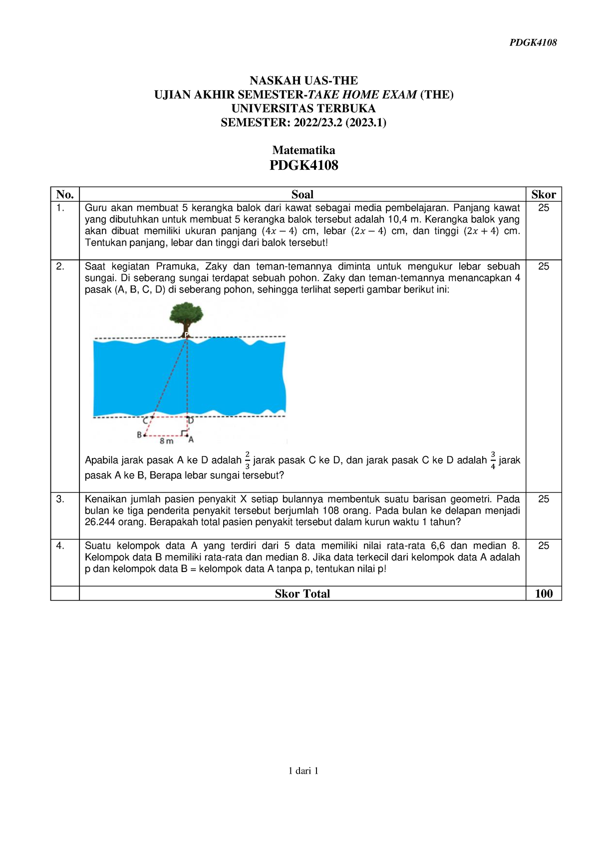 Naskah PDGK4108 The 1 - Matematika The - PDGK 1 Dari 1 NASKAH UAS-THE ...