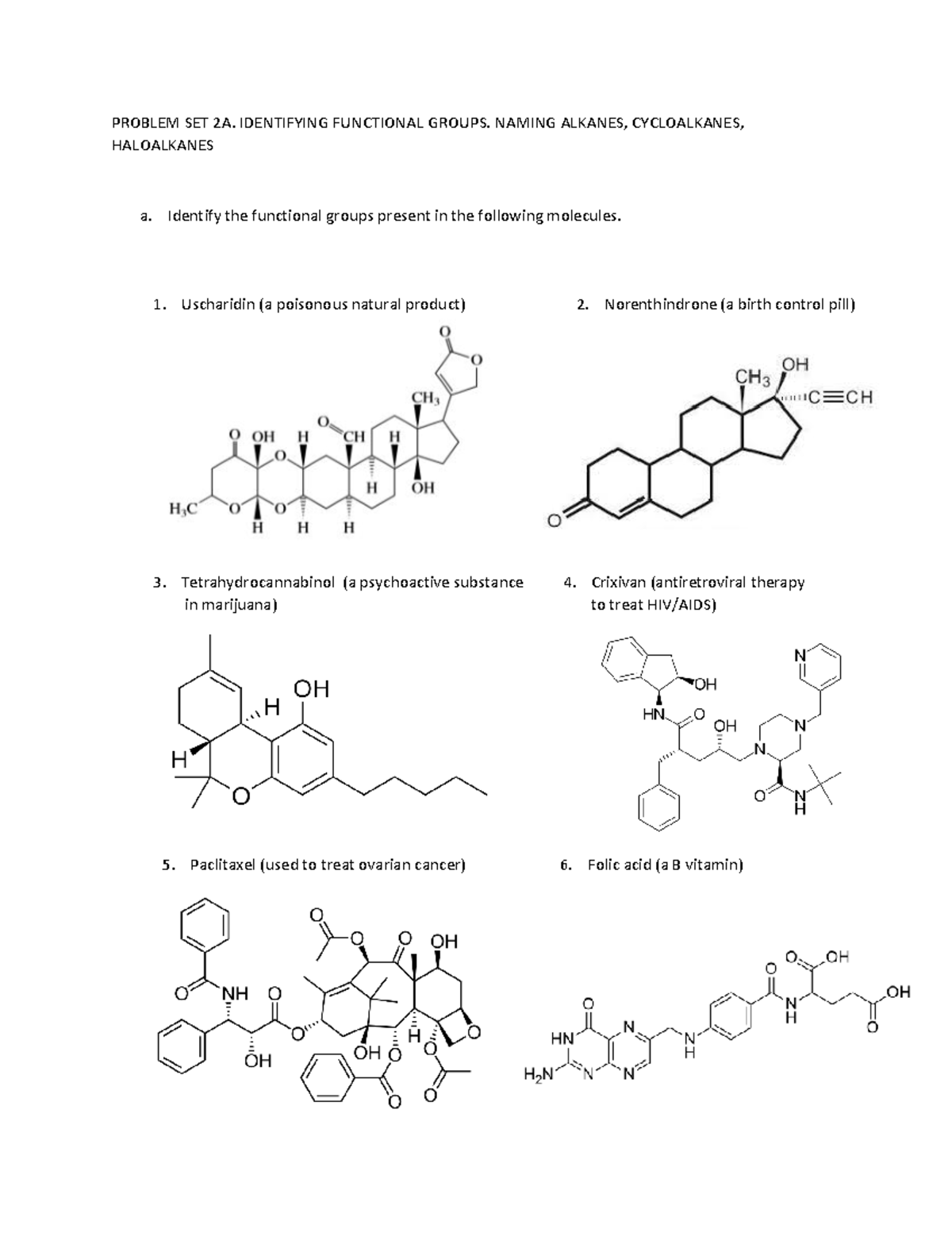 Problem SET 2A - Org - PROBLEM SET 2A. IDENTIFYING FUNCTIONAL GROUPS ...