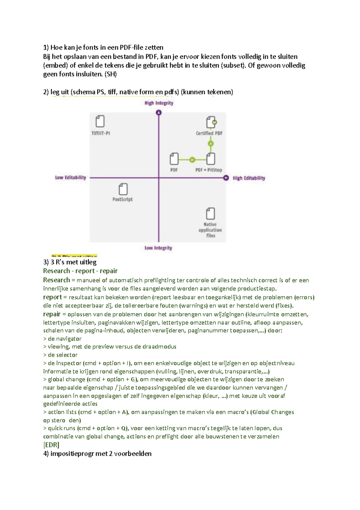 Workflow lange samenvatting Hoe kan je fonts in een PDFfile zetten