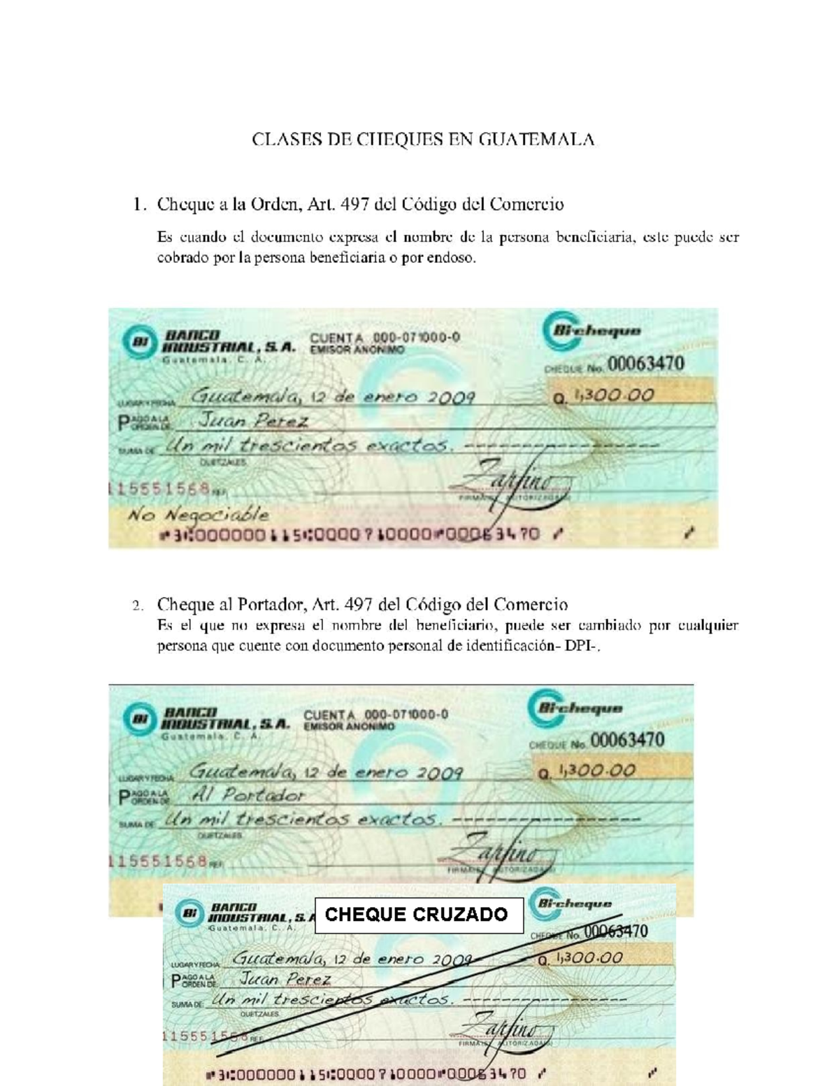 Cheques - MERCANTIL - Ciencias Juridicas Y Sociales - CHEQUE CRUZADO ...