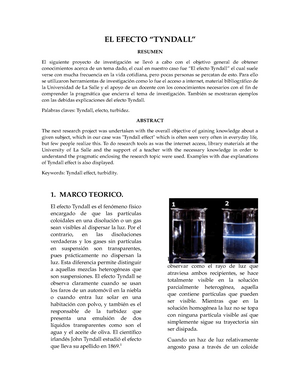 El Efecto Tyndall Nota 4 5 Studocu