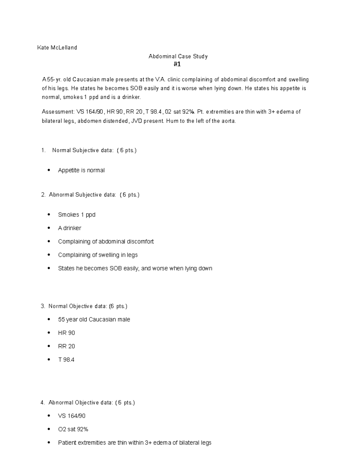 Abdominal case study # 1 - Kate McLelland Abdominal Case Study A 55-yr ...