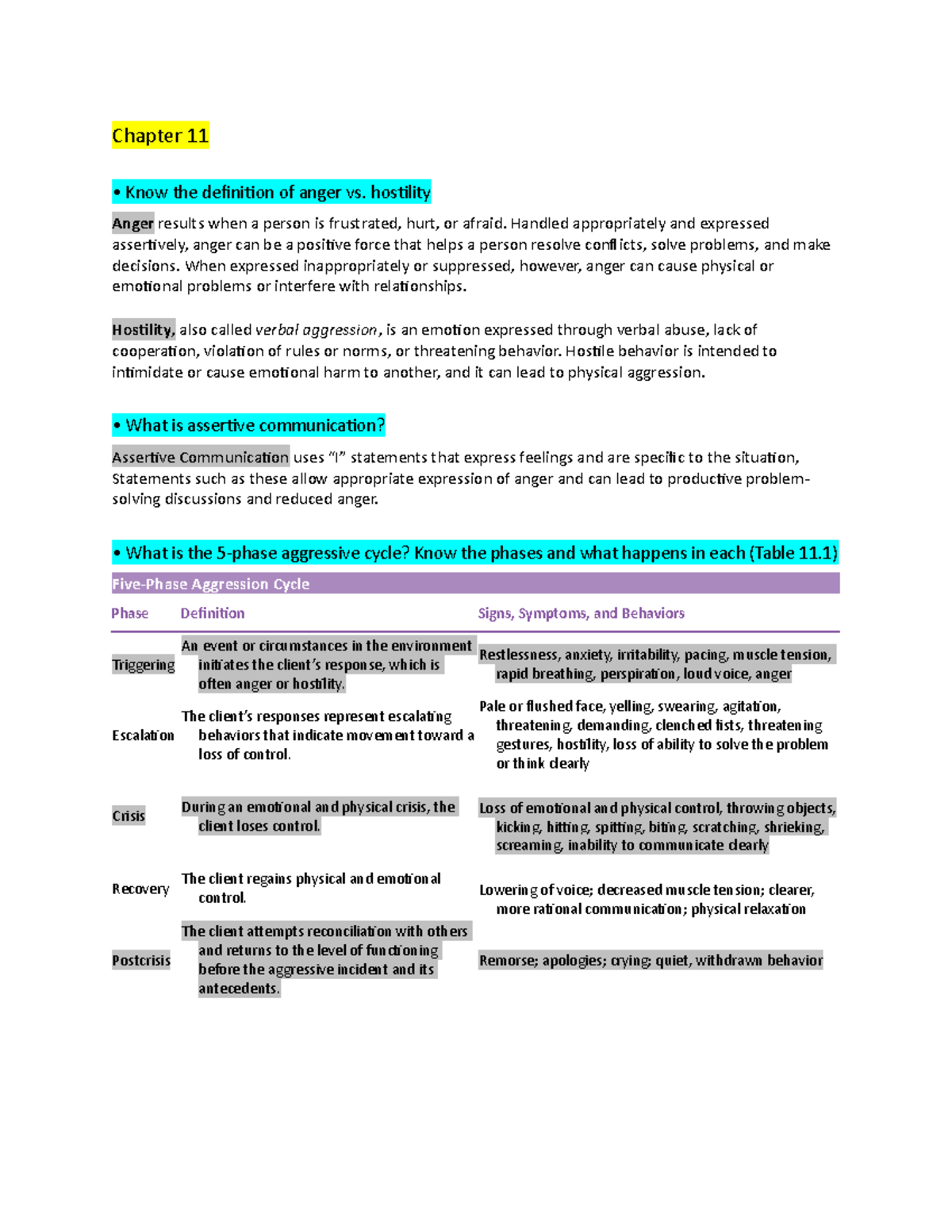 Page2 - Chapter 11 Know The Definition Of Anger Vs. Hostility Anger ...