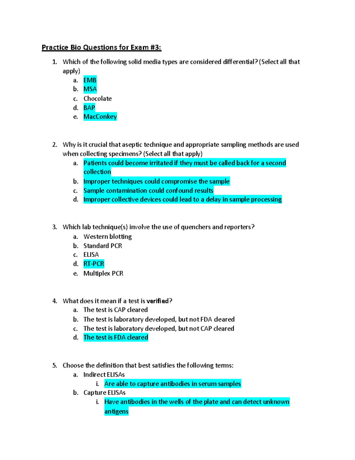 bio essays questions