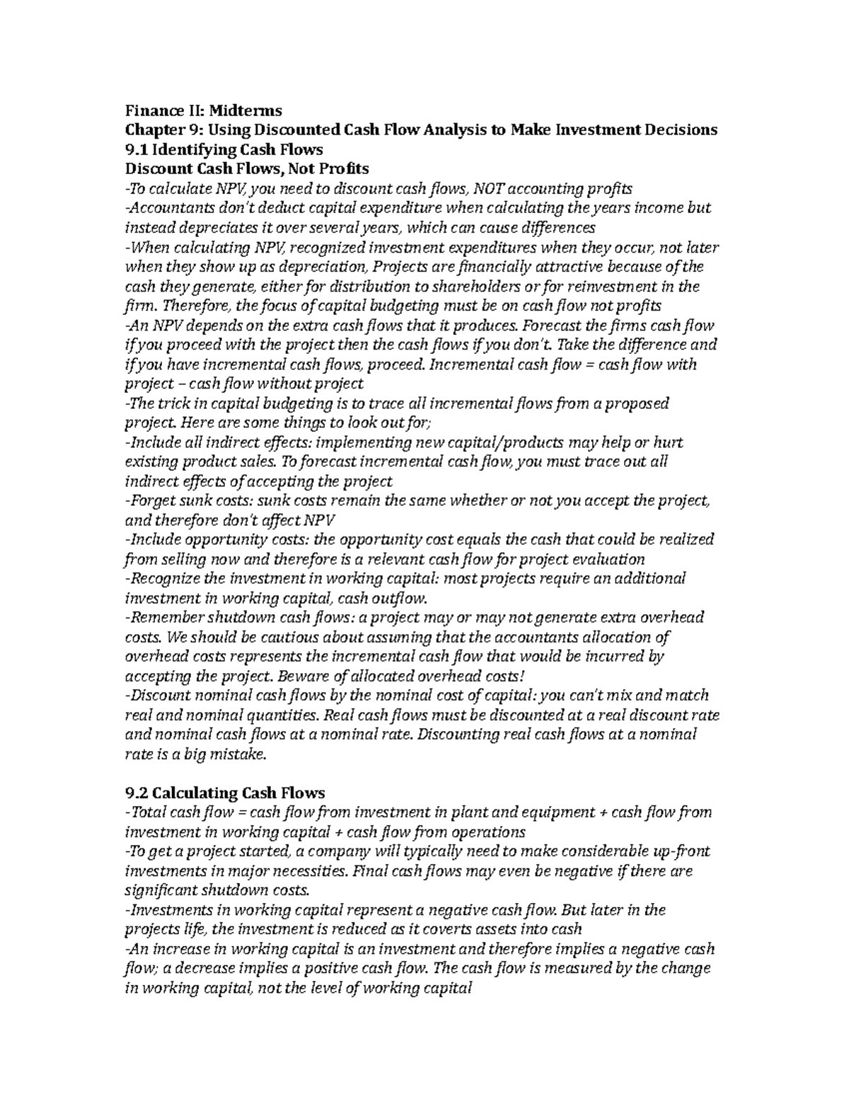 Summary Fundamentals Of Corporate Finance Lecture 1-15, Complete ...