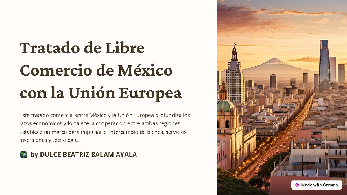 Tratado de Libre Comercio de Mexico con la Union Europea - Tratado de ...