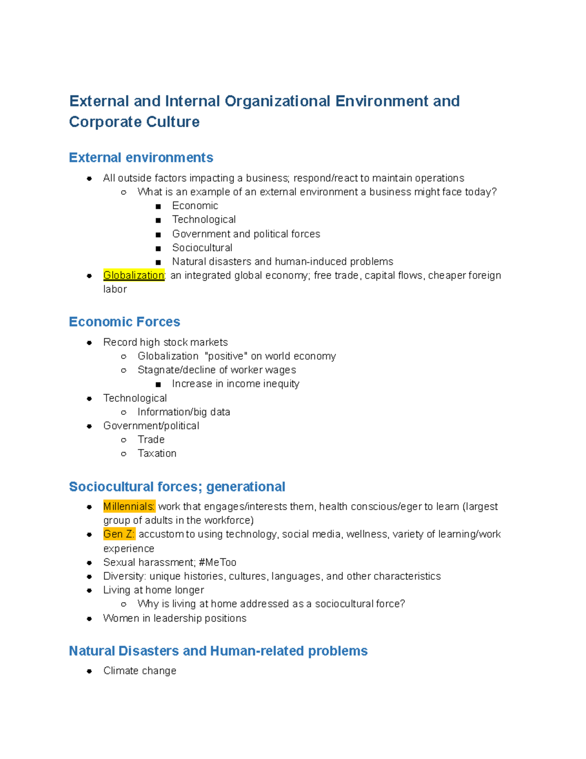 AESHM Chapter 4 - External and Internal Organizational Environment and ...