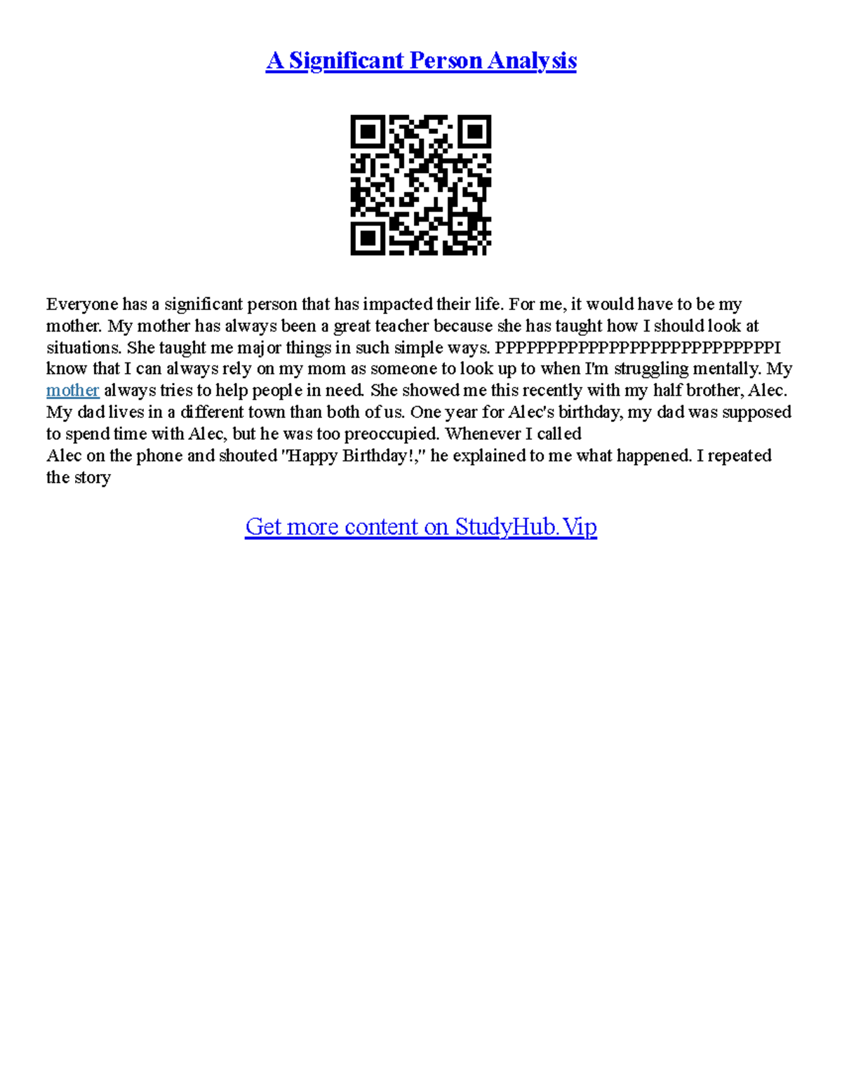 Significant Person Essay - A Significant Person Analysis Everyone has a ...