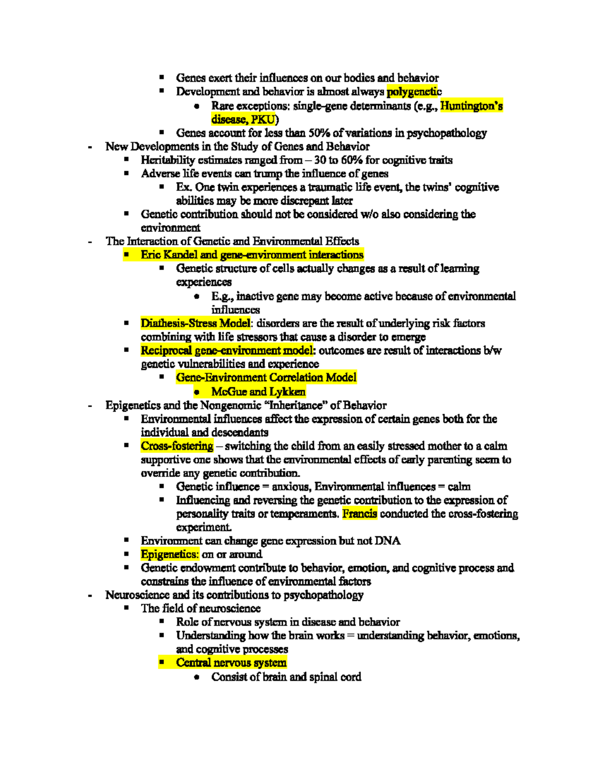 Abnormal Psychology Lecture Notes pg2 - PSY 302 - Studocu