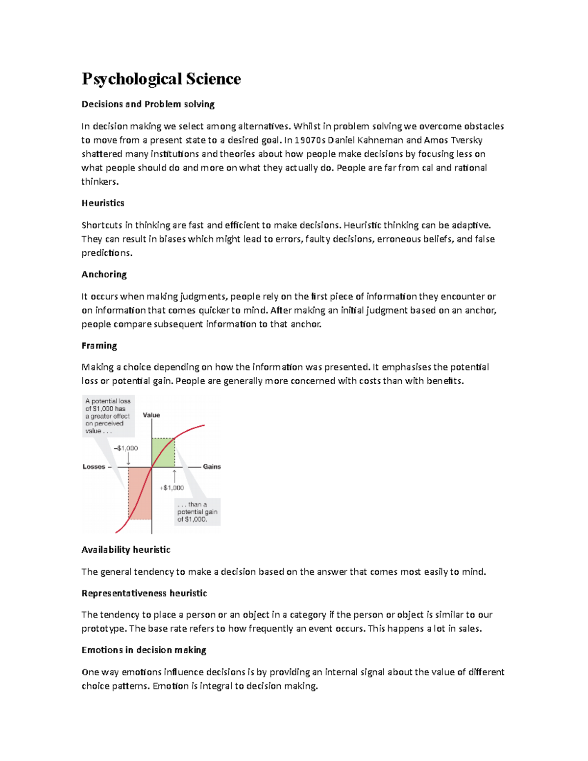 Decisions and Problem solving - Psychological Science Decisions and ...