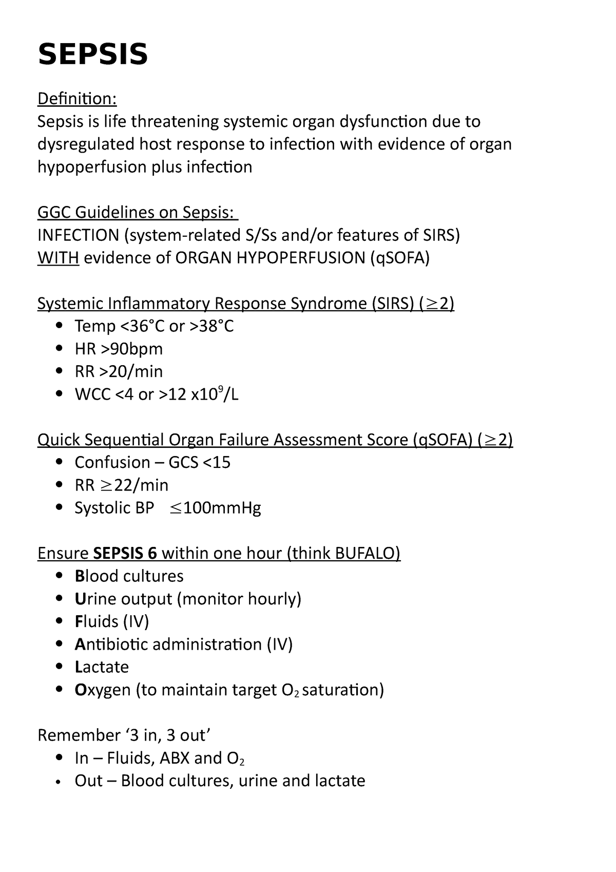 Sepsis Scoring System And Management Sepsis Definition Sepsis Is