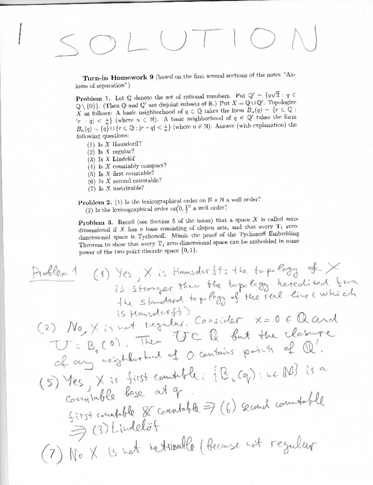 Seminar assignments - Homework 9 solutions - SOL UTION Homework 9 ...
