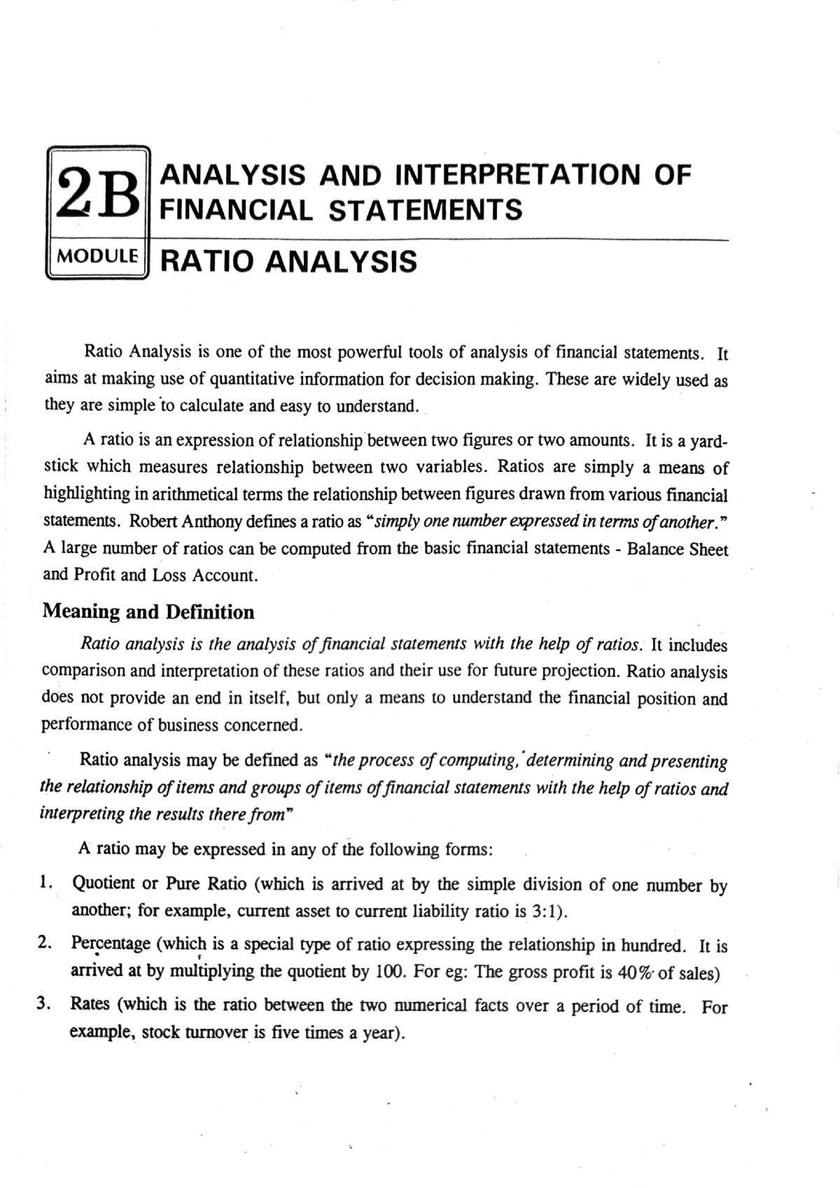 2B Ratio Analysis(S6) - Advanced Cost And Management Accounting - Studocu