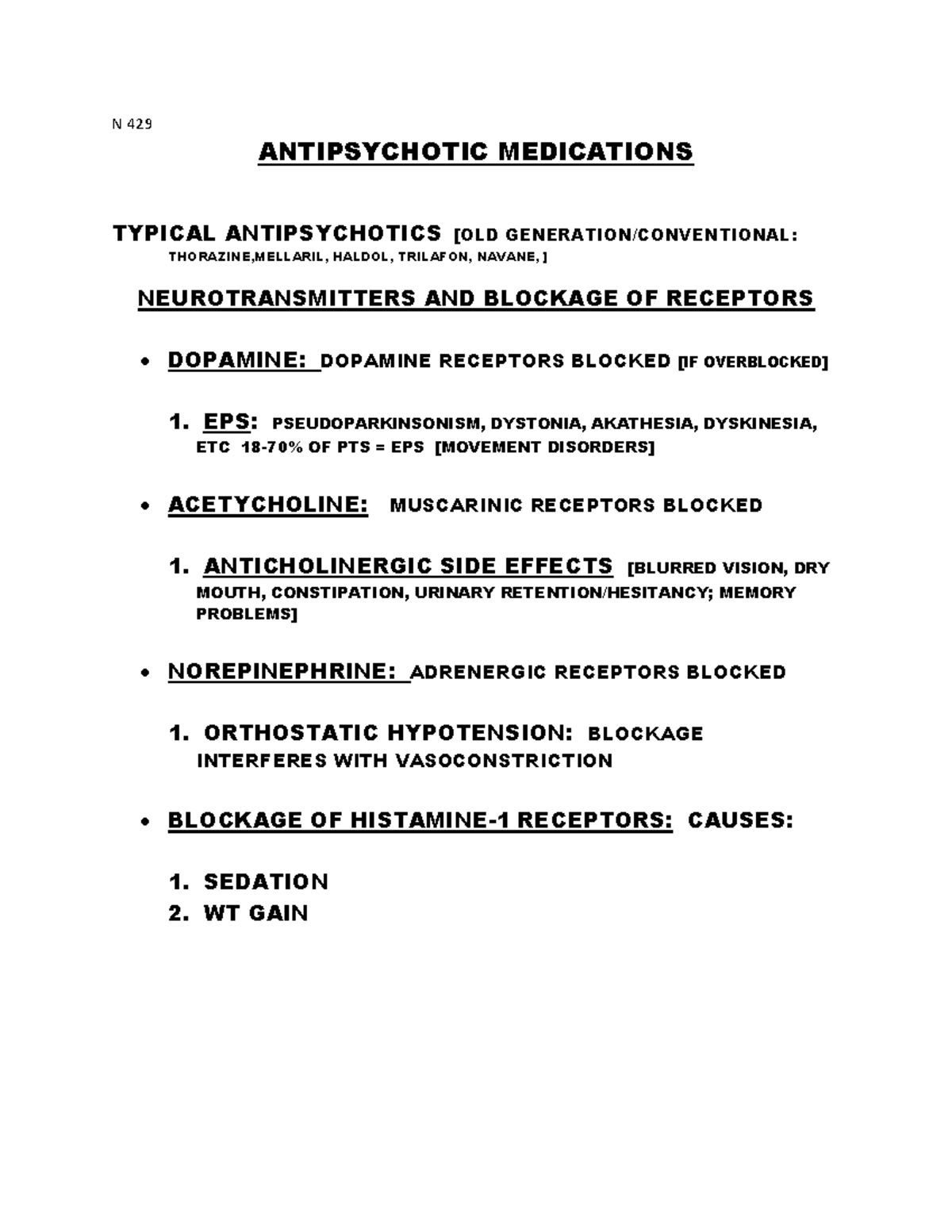 Chemistry 102938 - N 429 ANTIPSYCHOTIC MEDICATIONS TYPICAL ...