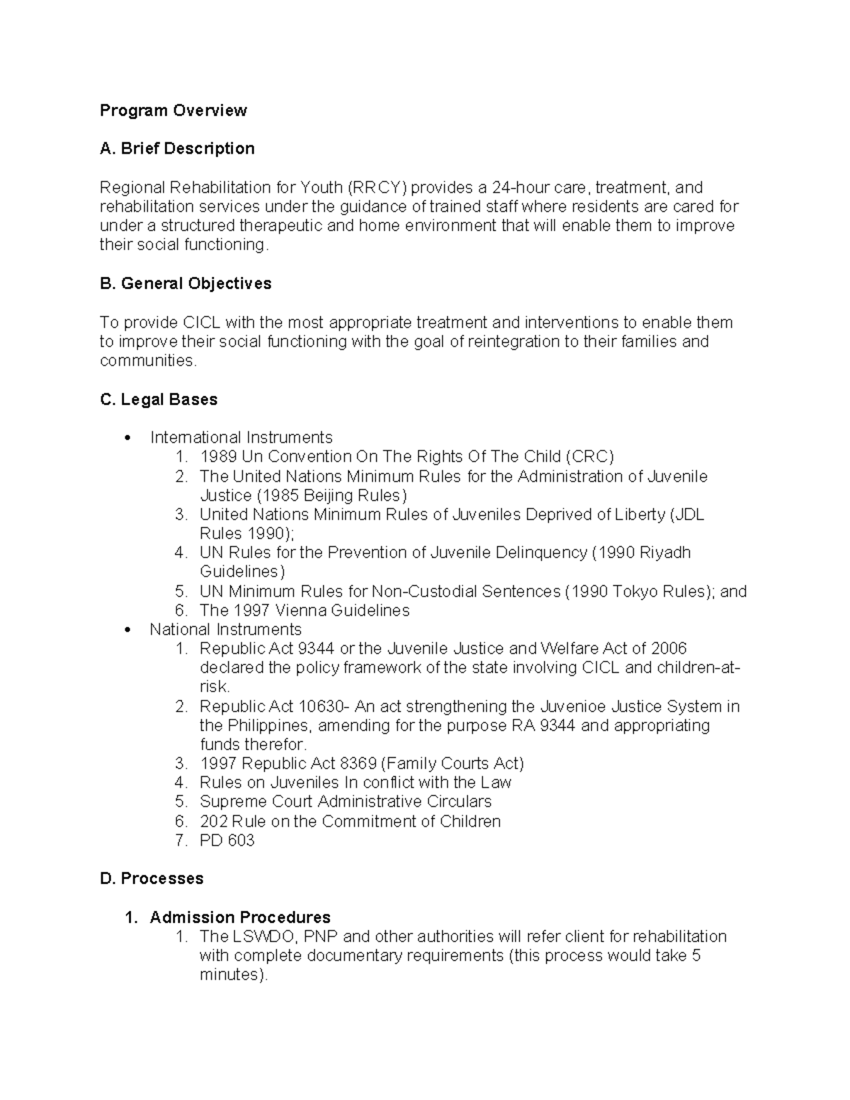 MANDATES OF DSWD AS AN AGENCY IN REALATION TO REGIONAL CHILD CARE ...