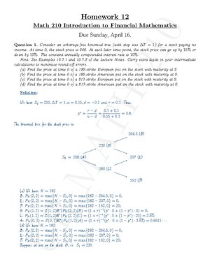 HW5Sol - Homework solution - UR MATH 210 Homework 5 Math 210 ...