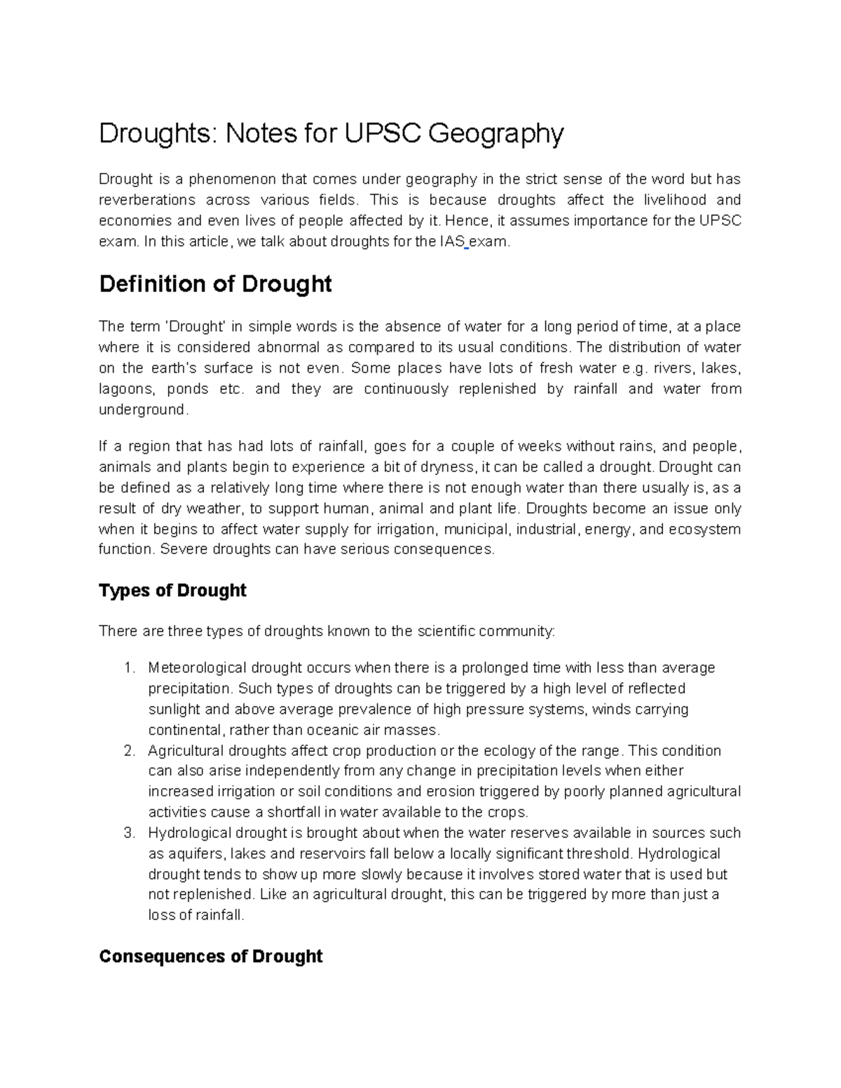 Droughts -Notes-for-UPSC-Geography - Droughts: Notes For UPSC Geography ...