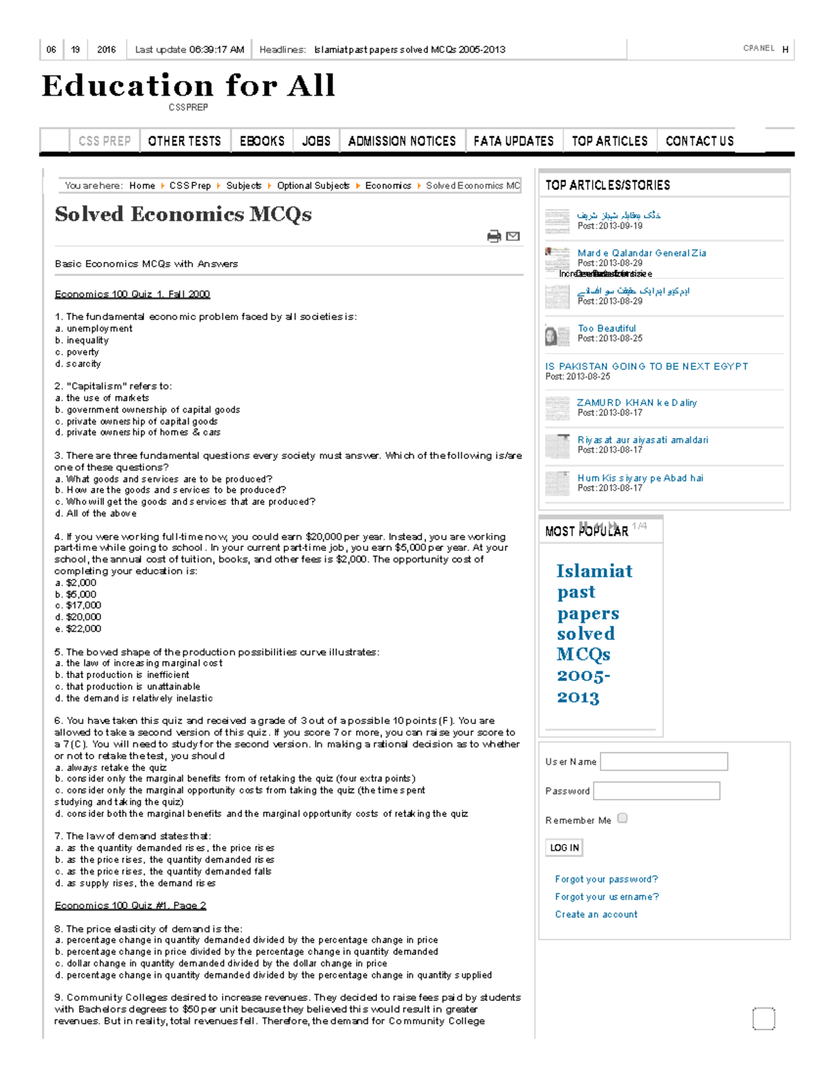 316145773 Solved Some Economics MCQs - Solved Economics MCQs Basic ...