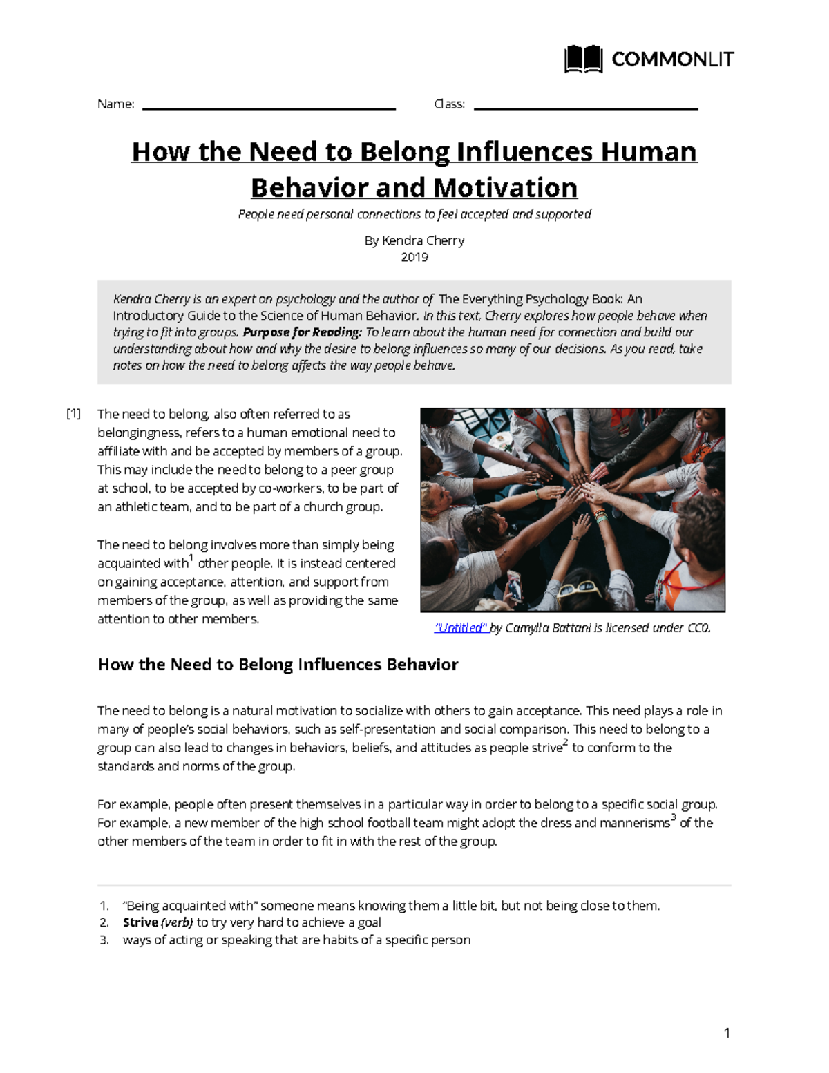Human+Behavior+Article - Name: Class: 