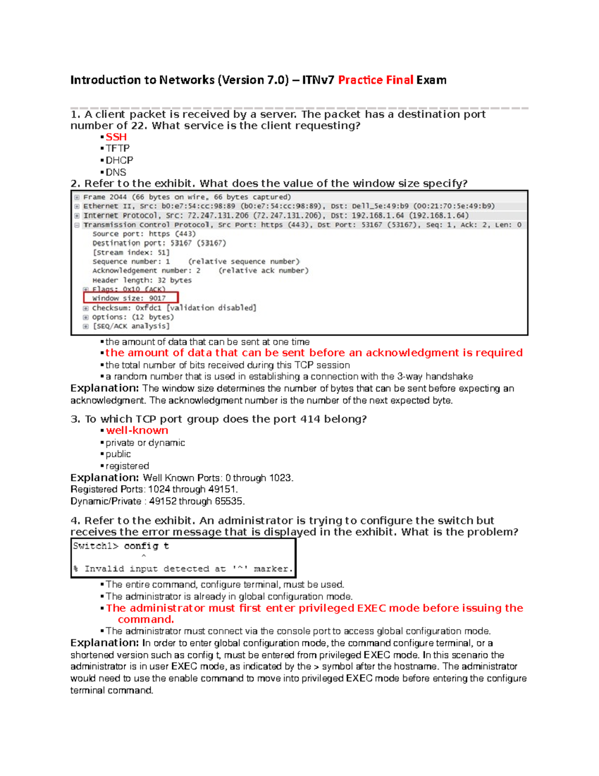 Ccna Introduction to Networks Skills Assessment Student Training Exam