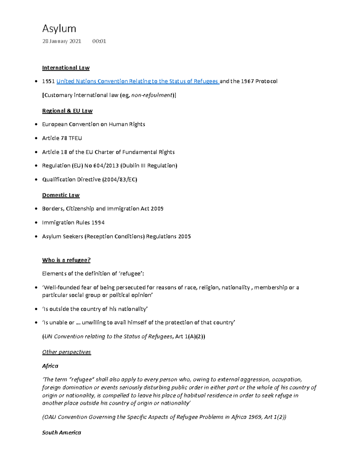 Asylum - This document includes all relevant notes from the above ...