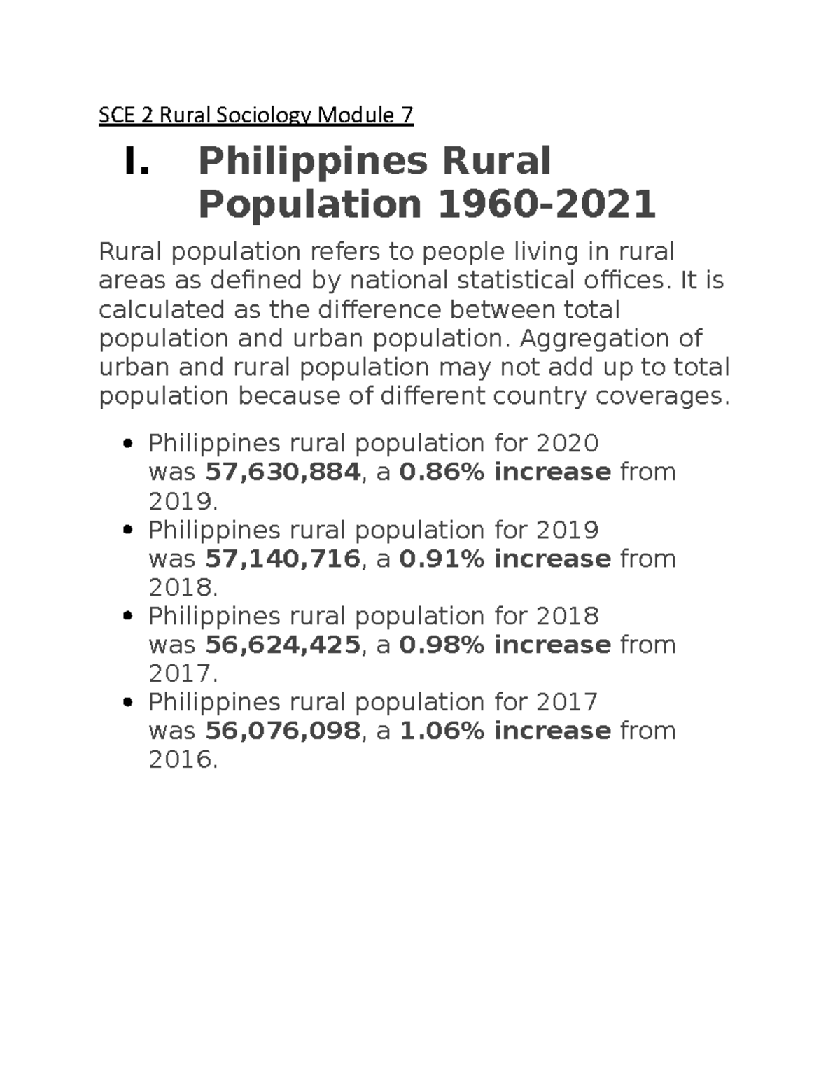 SCE 2 Rural Sociology Module 7 - SCE 2 Rural Sociology Module 7 I ...