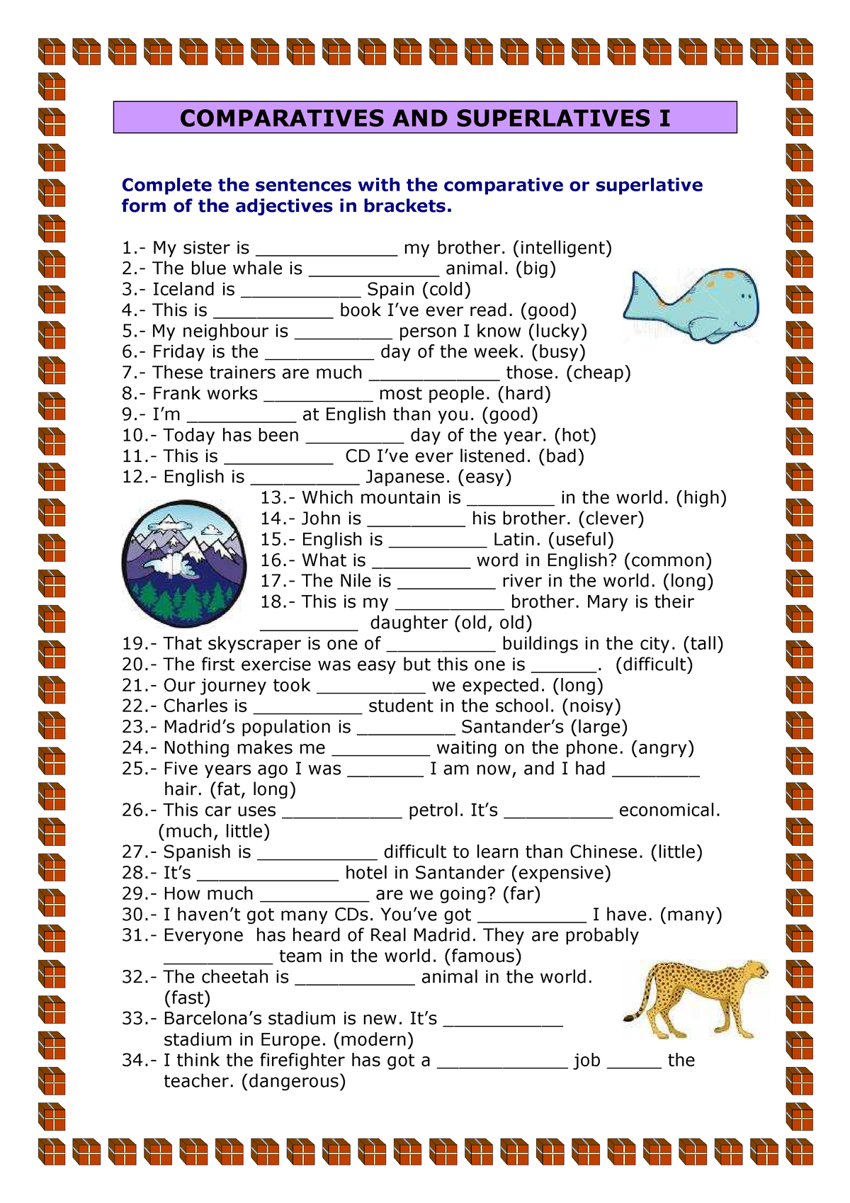 Comparatives and superlatives i - COMPARATIVES AND SUPERLATIVES I ...