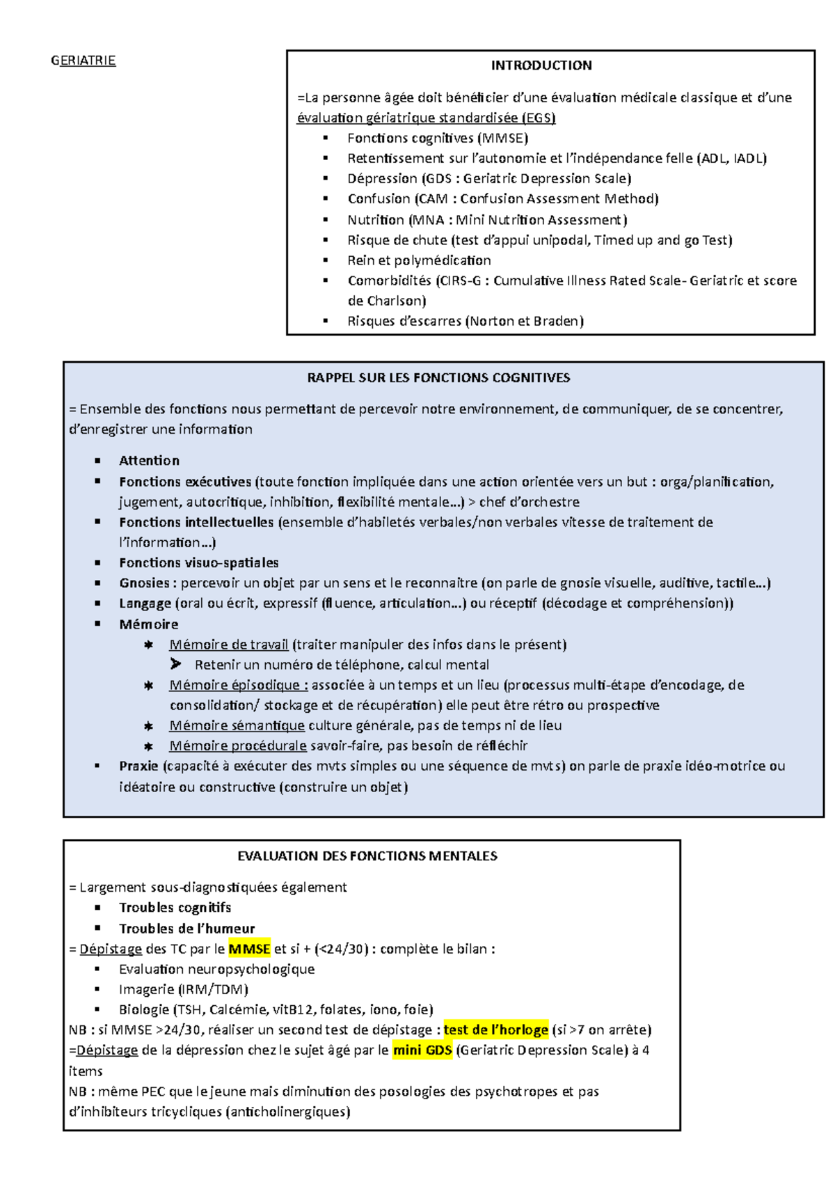 Grille évaluation Gériatrique Standardisée www.studocu.com