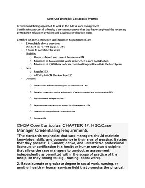 Unit 2 - Module 2 - UNIT 2, MODULE 2 CASE MANAGEMENT COMPETENCY MODELS ...