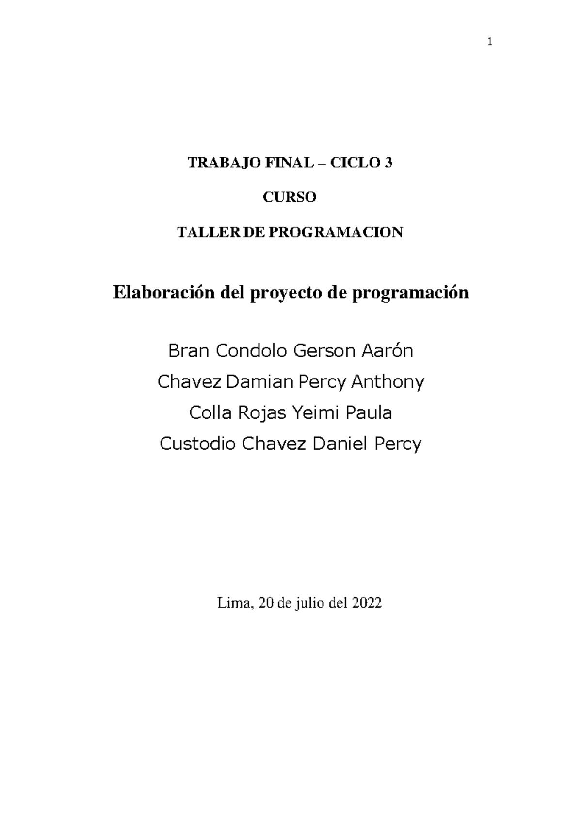S18 Trabajo Final Programación Grupo 2 - TRABAJO FINAL – CICLO 3 CURSO ...