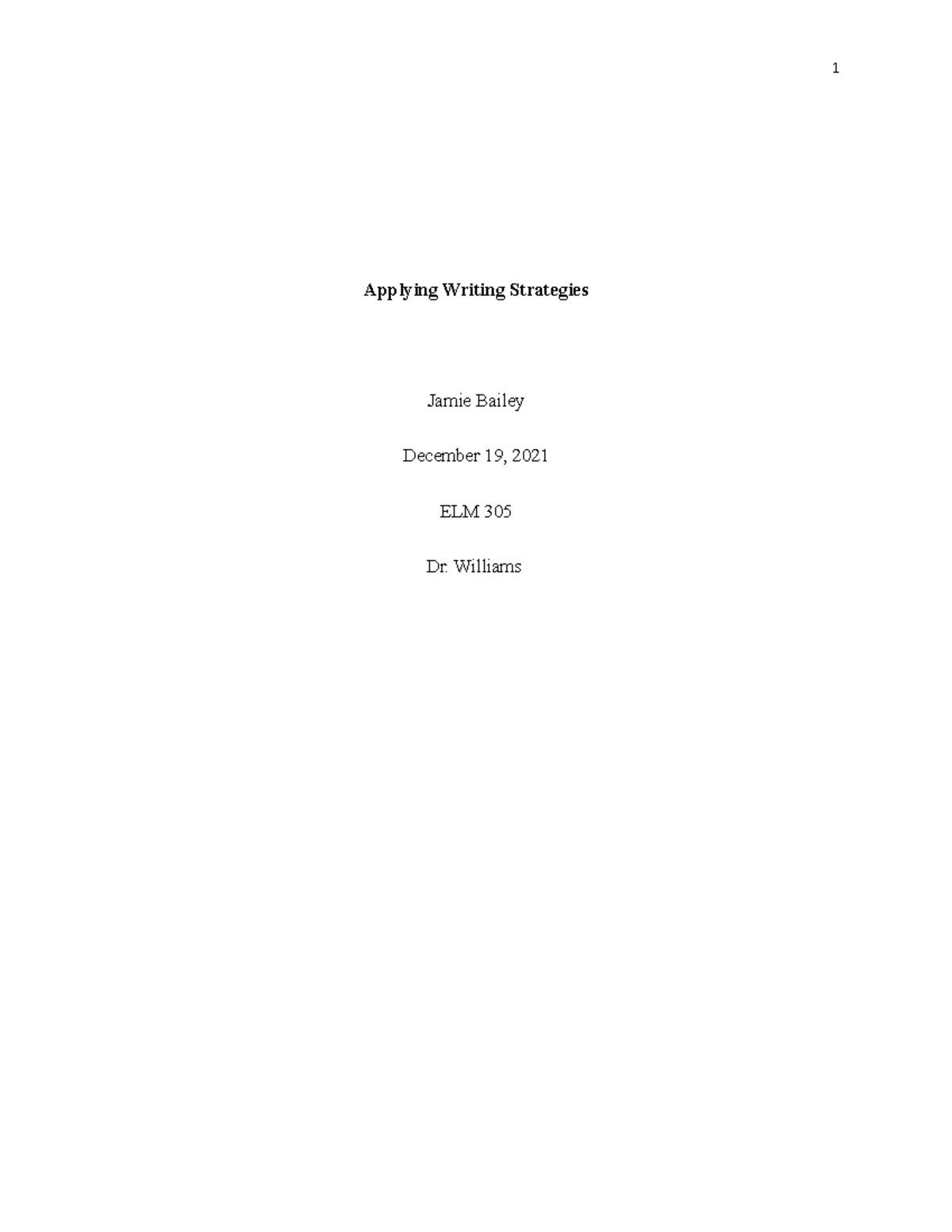 Applying Writing Strategies JB - Applying Writing Strategies Jamie ...