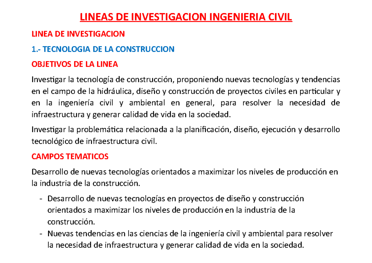 Ejemplos De Proyectos De Investigacion En Ingenieria Civil