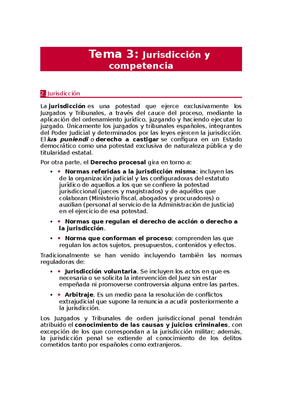 l derecho procesal penal temas 1-4 nebrija - Tema 3: Jurisdicción y ...