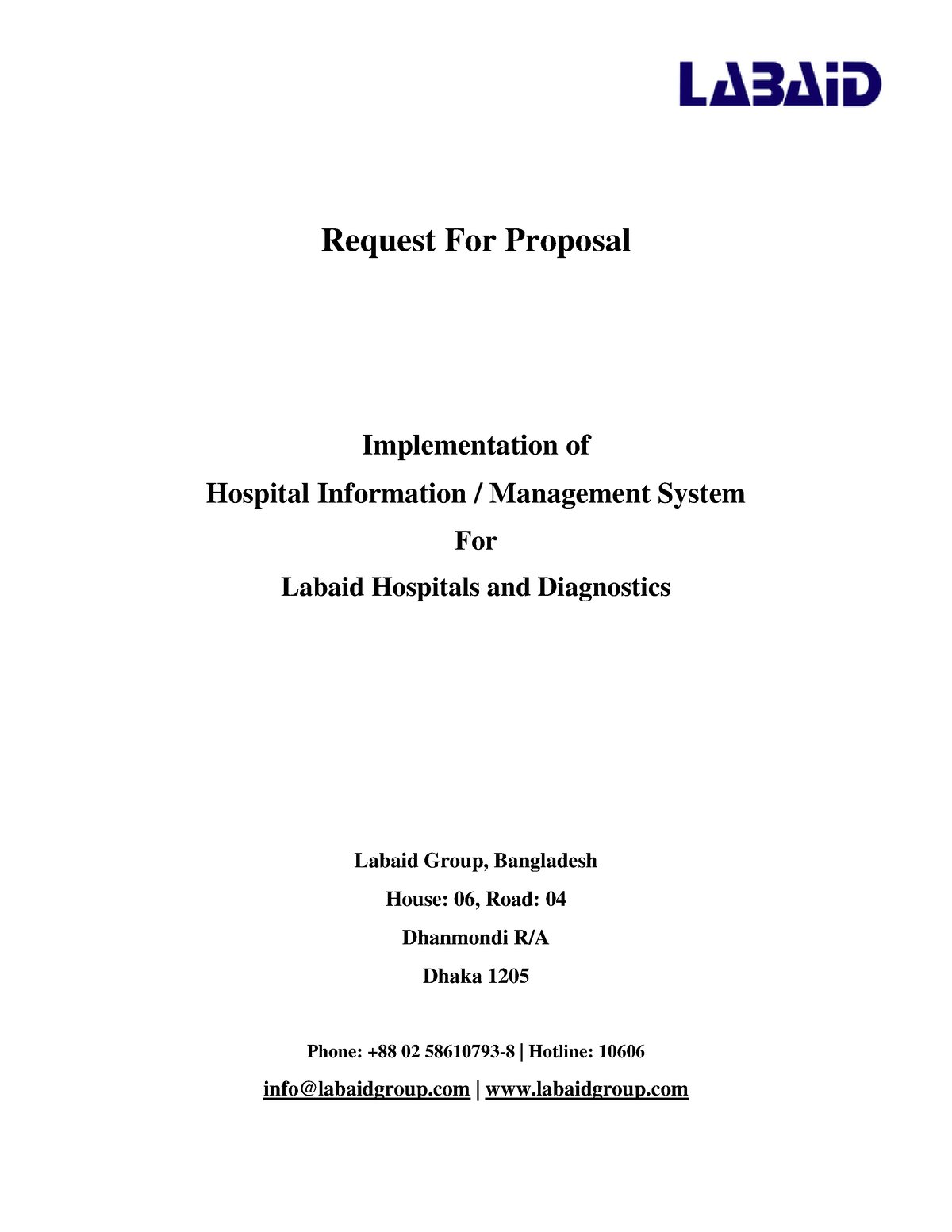 Hospital Management Systems RFP Mysoft - Request For Proposal ...