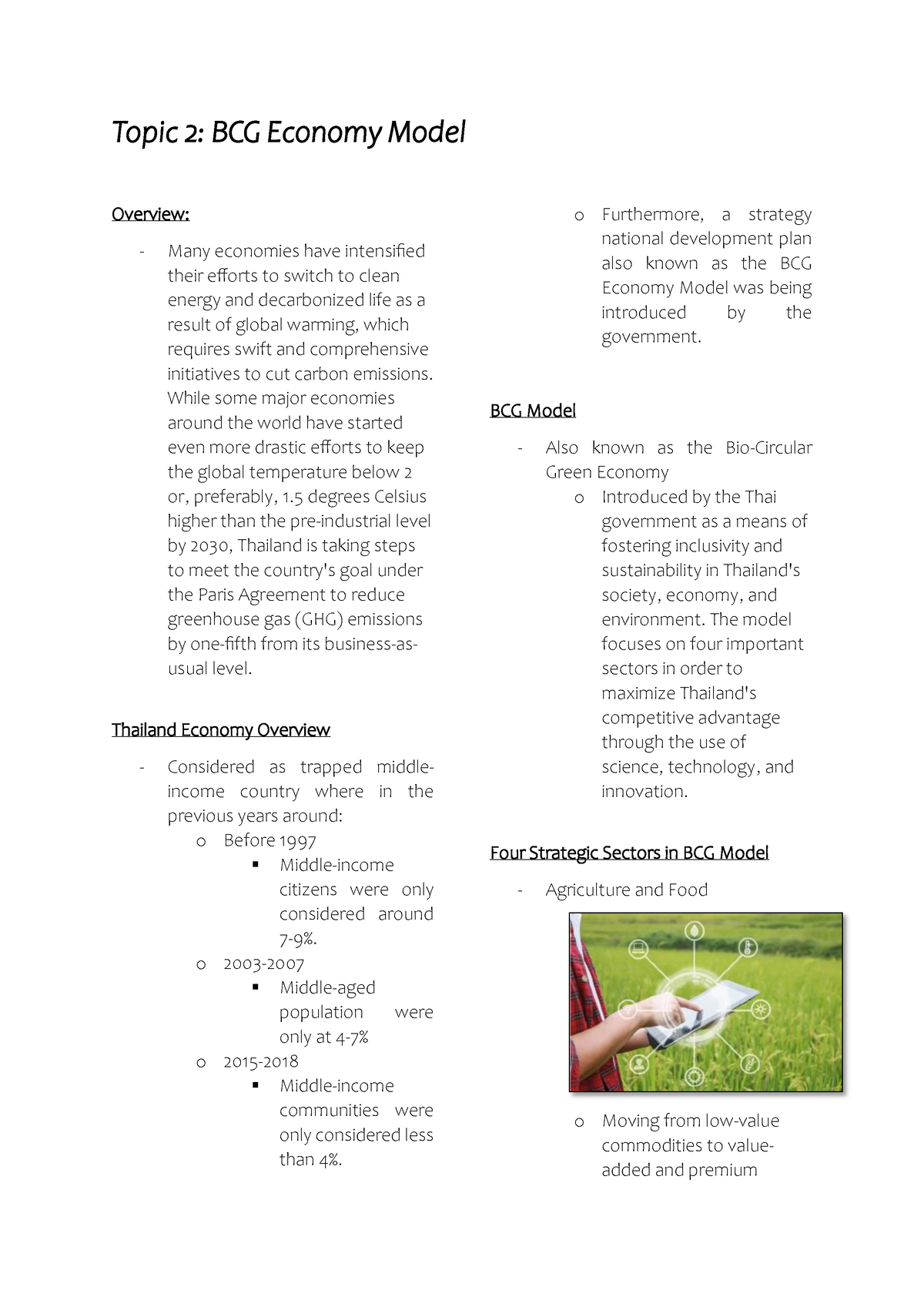 Topic 2 BCG Economy Model - Topic 2: BCG Economy Model Overview: - Many ...