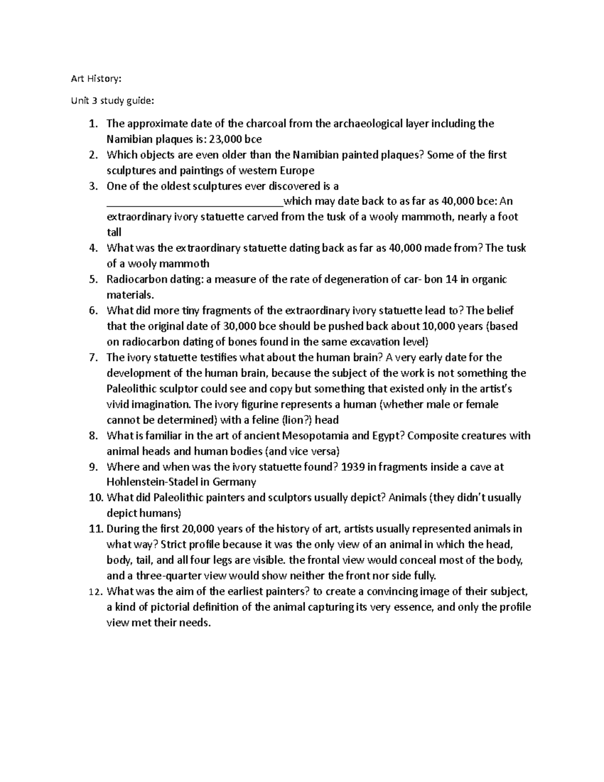 Art history unit 3 study guide Art History Unit 3 study guide The