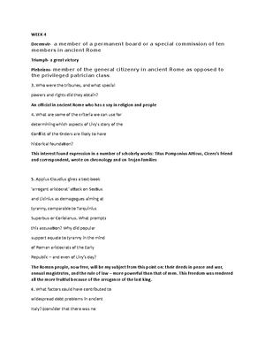 HIS Notes - HIS Ancient Rome Week 1 SOURCES and SPECIALISATIONS in ...