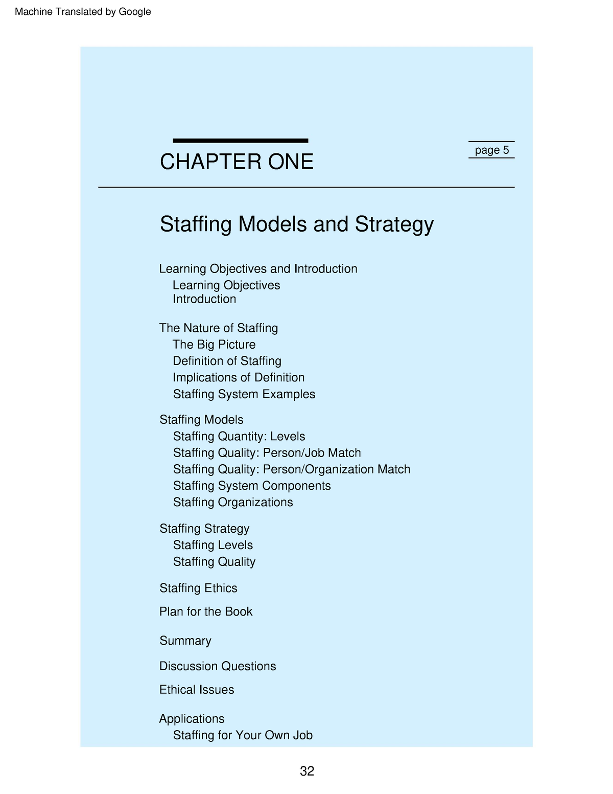 Books - Ch 1 - No In For - CHAPTER ONE Staffing Models And Strategy ...