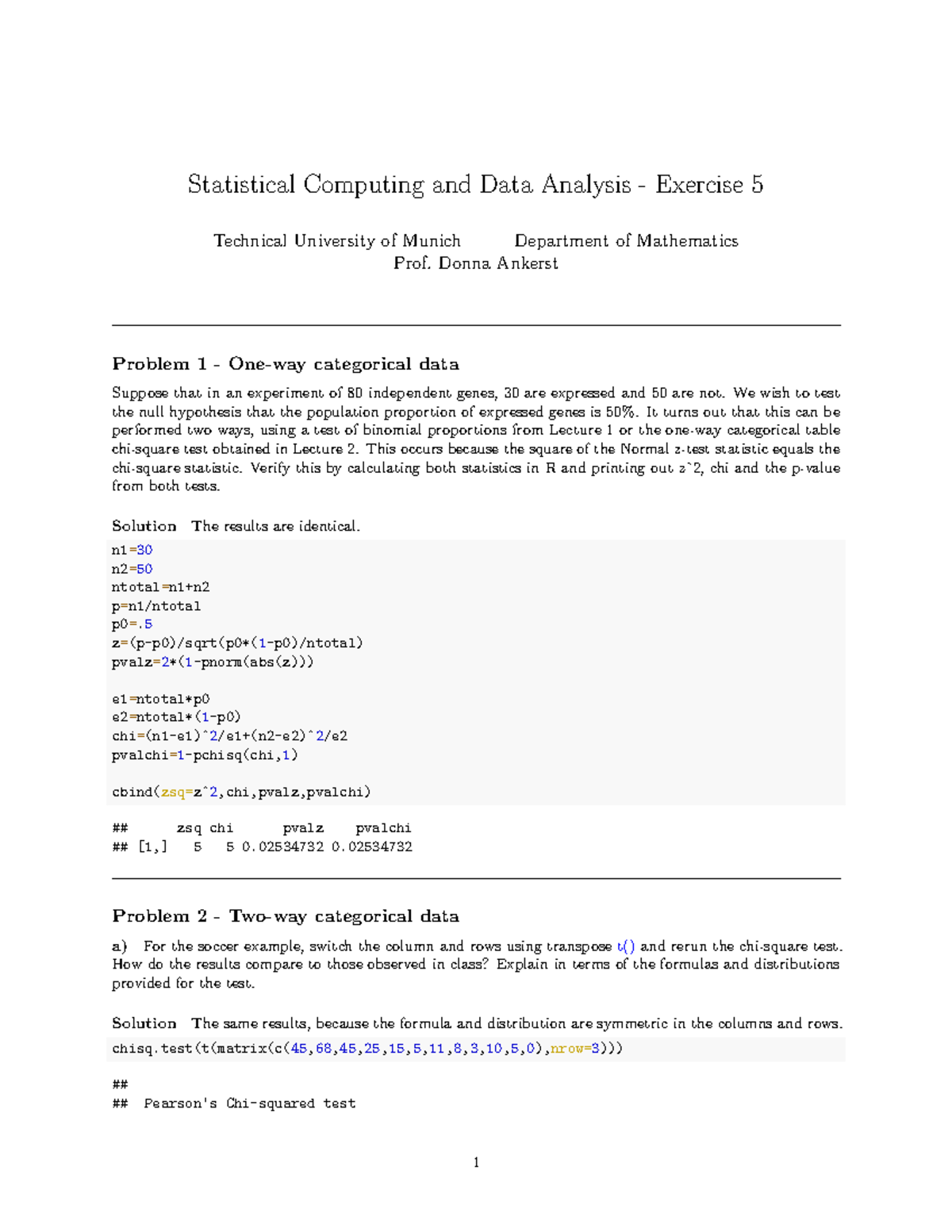 Solutions 5 - Study Material Summer Semester - Statistical Computing ...