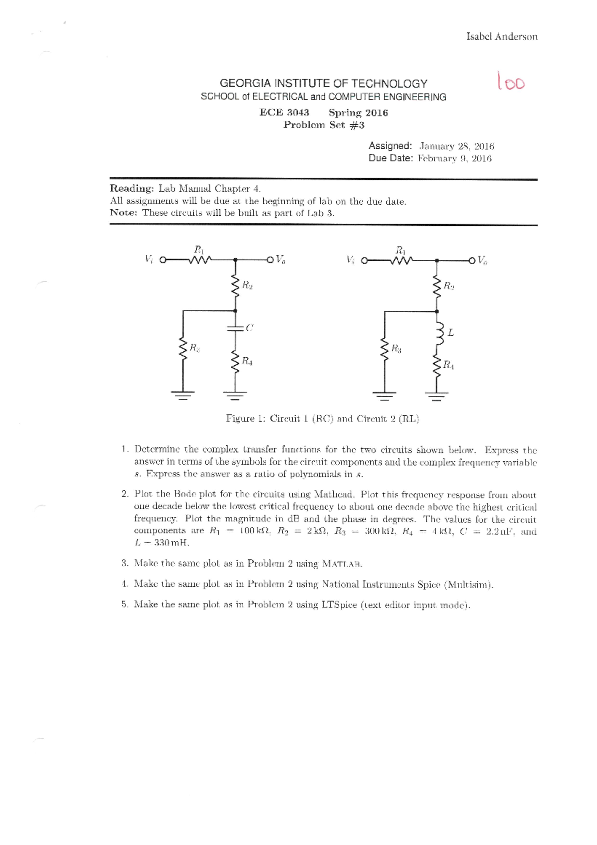 3043 hw 3 - Exam Practice - ECE 3043 - Studocu