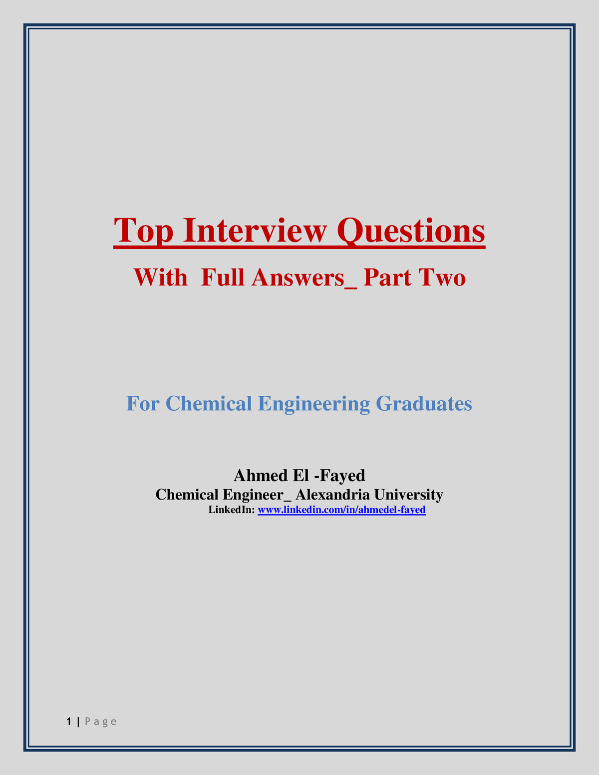 chemical engineering phd interview questions