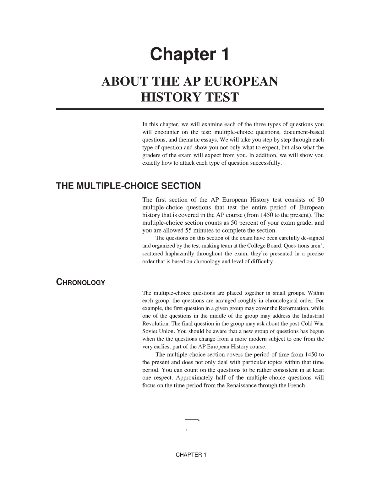 Ch01 About the AP European History Chapter 1 ABOUT THE AP EUROPEAN