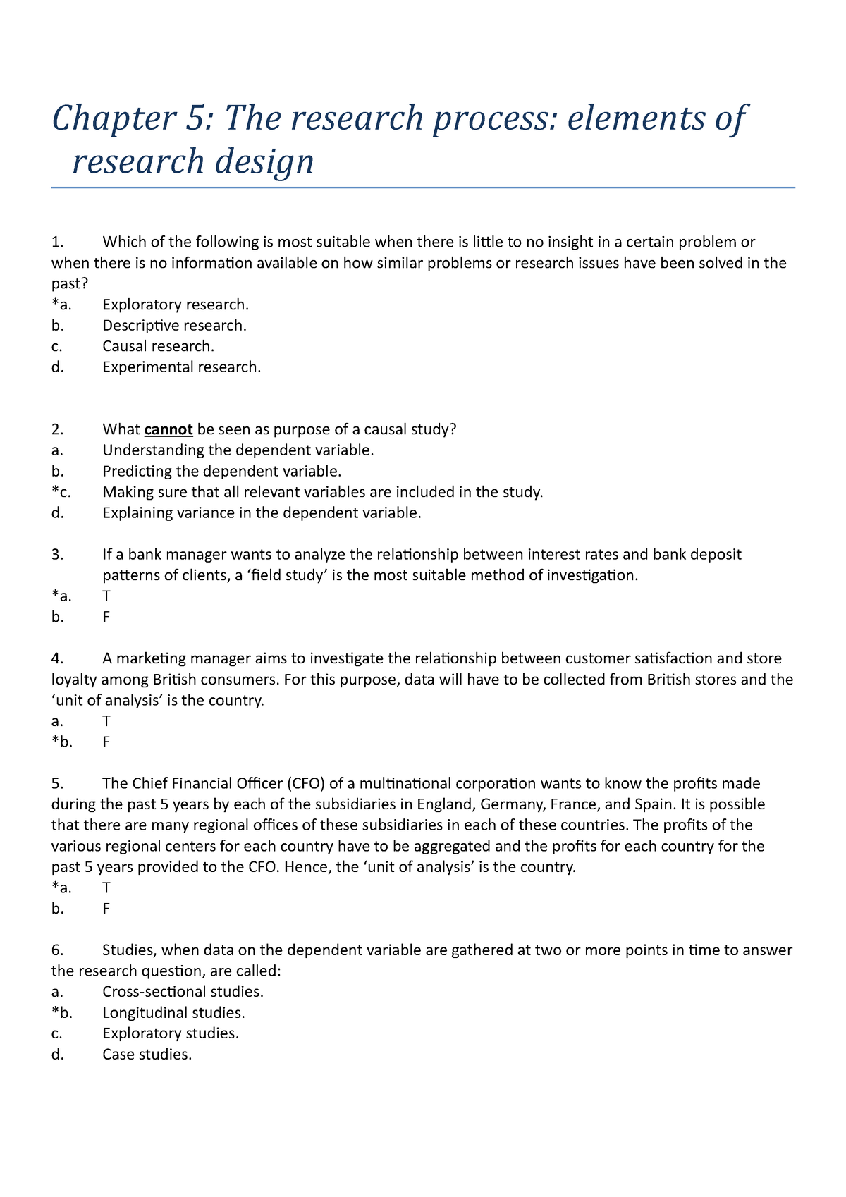 business research methodology final exam questions and answers doc