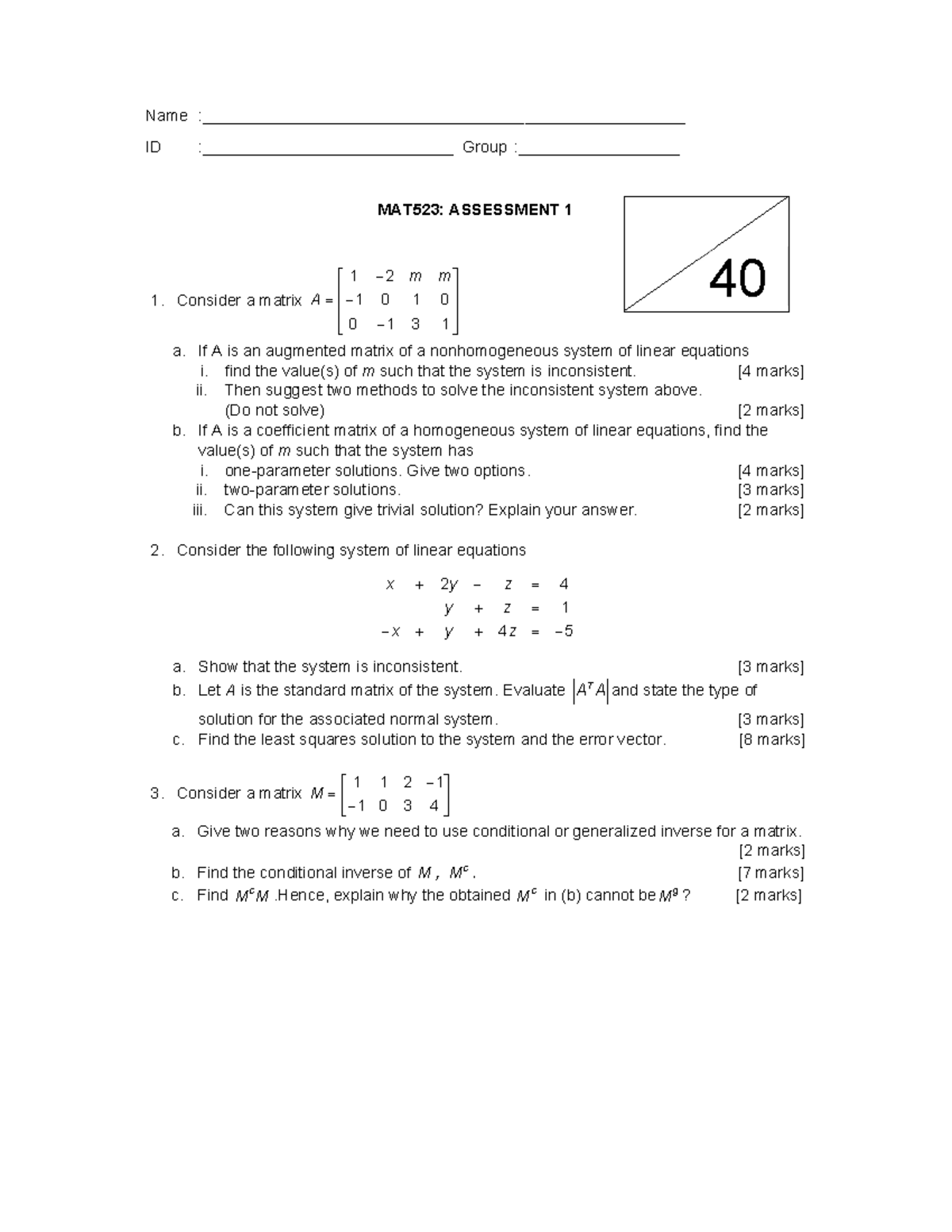 MAT523 Assessment 1 (Apr 2022) - Name