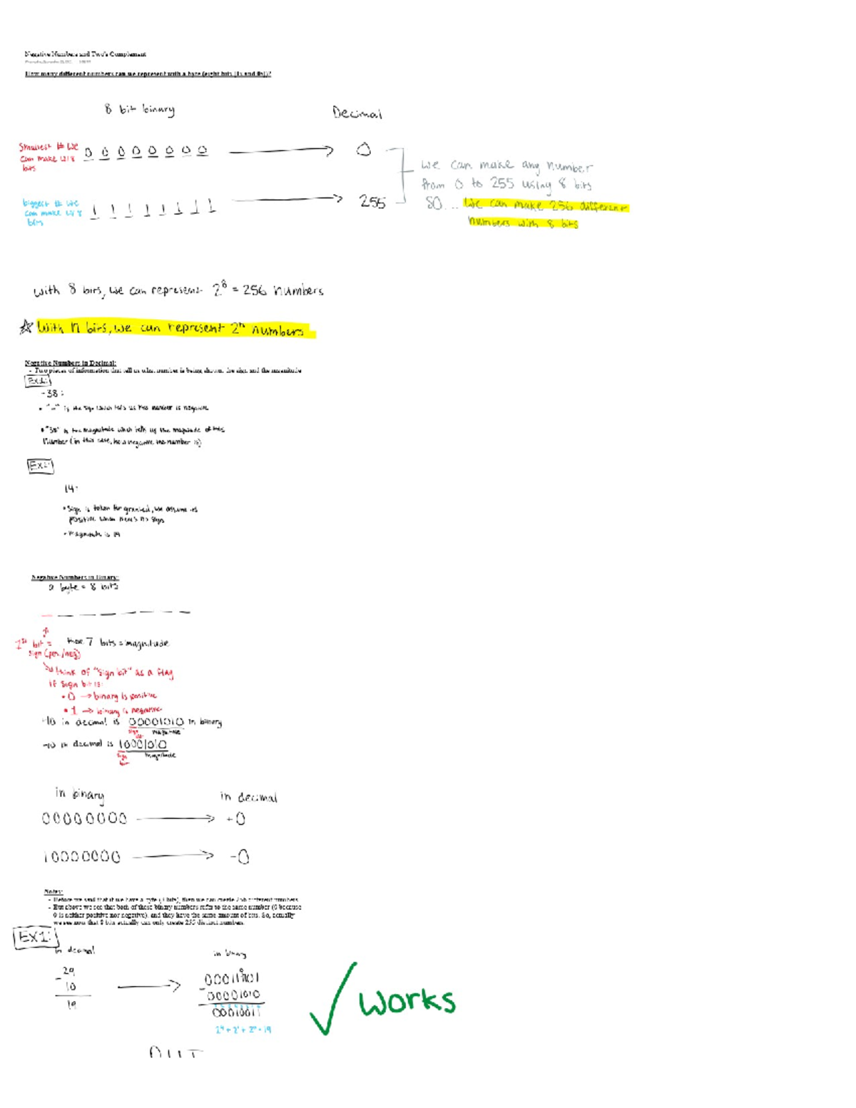 Negative Numbers and Two's Complement - CS 1800 - lled Two's Compliment ...
