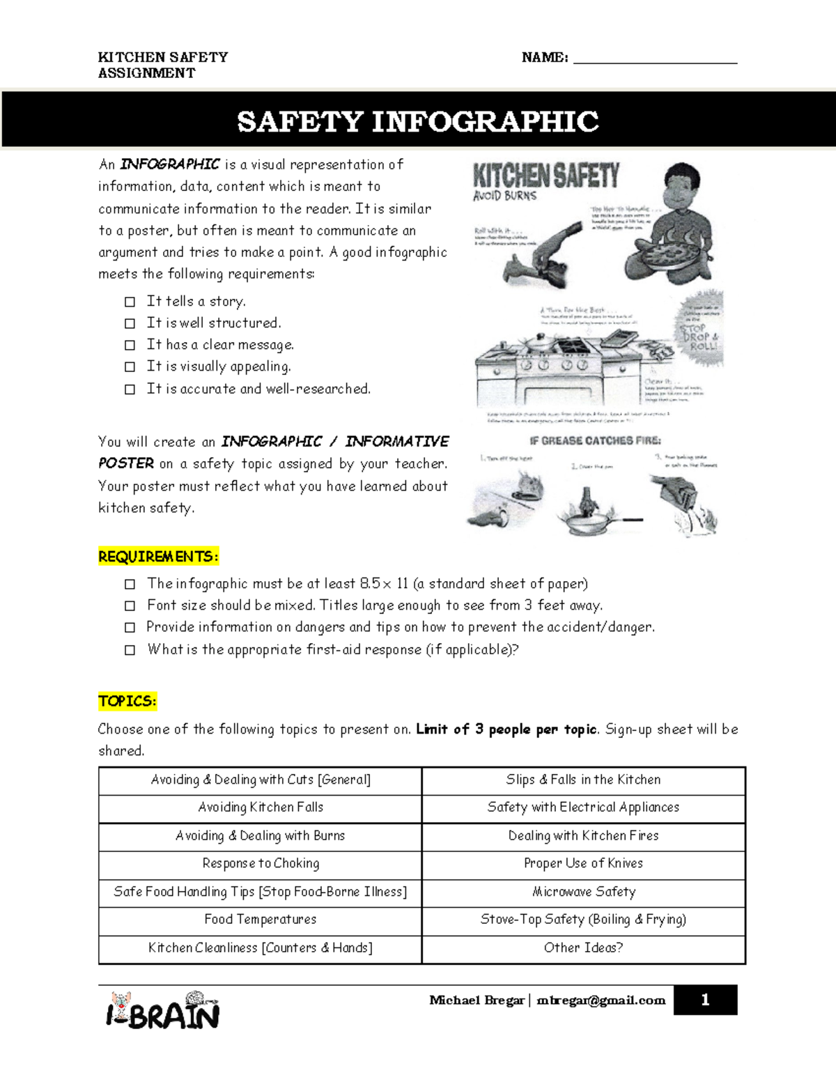 kitchen safety assignment