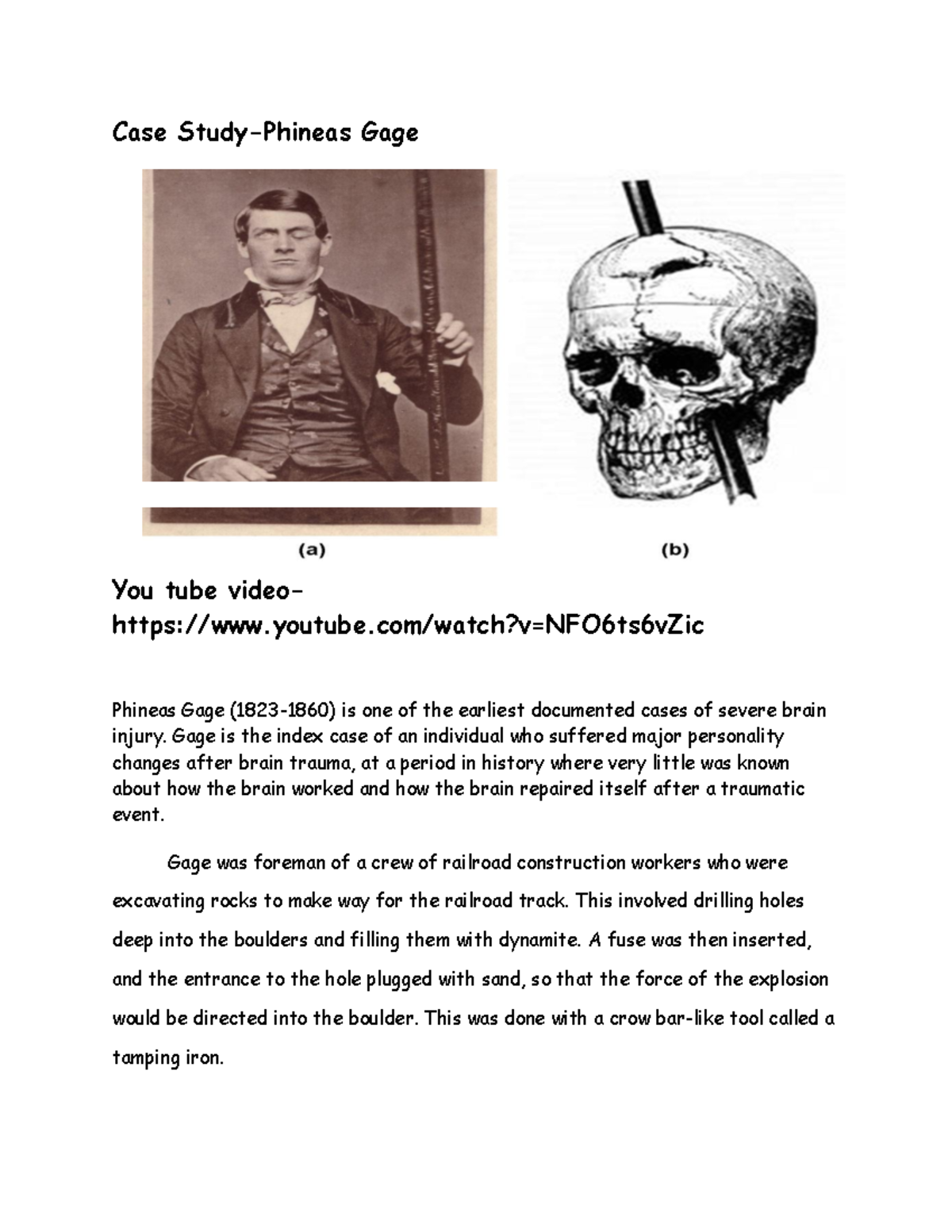 phineas gage case study ethics