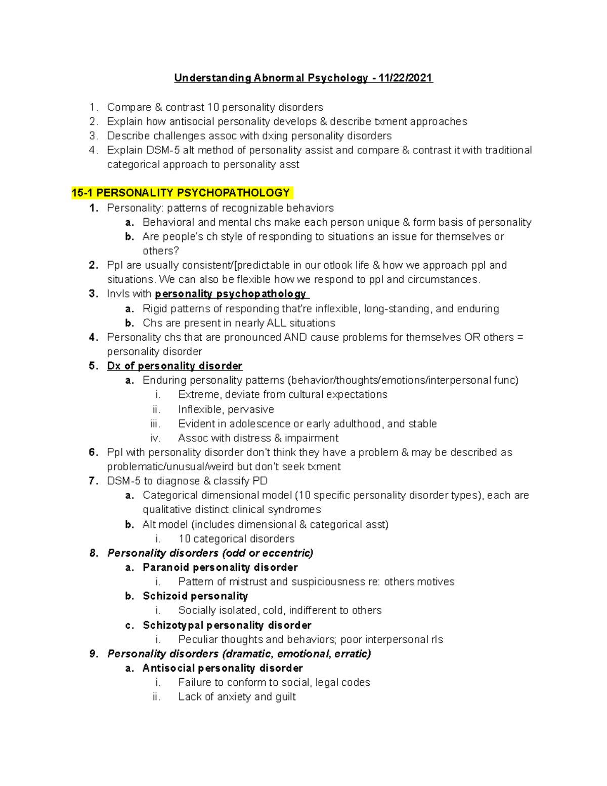 Understanding Abnormal Psychology - 11 22 2021 - Understanding Abnormal ...